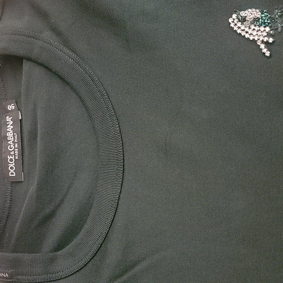 Genuine Dolce & Gabbana Men's Green T-Shirt w/ Embellishments Sz Large NWOT $500 - Picture 3 of 10
